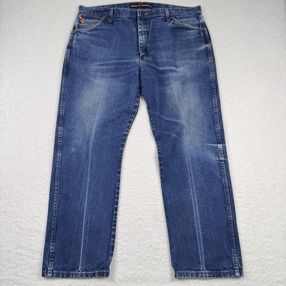 Wrangler FR Jeans Mens 40x30 Blue Denim‎ Original Fit Flame Resistant FR13MWZ